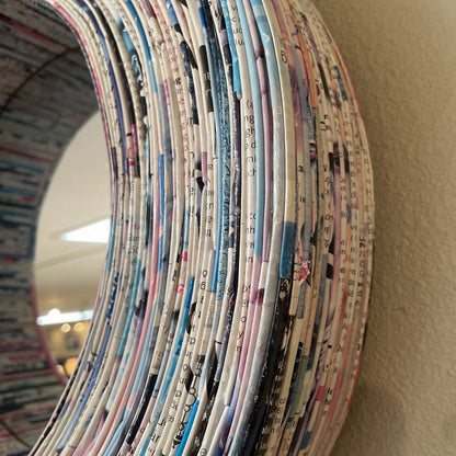 Round Rolled Paper Frame Mirror