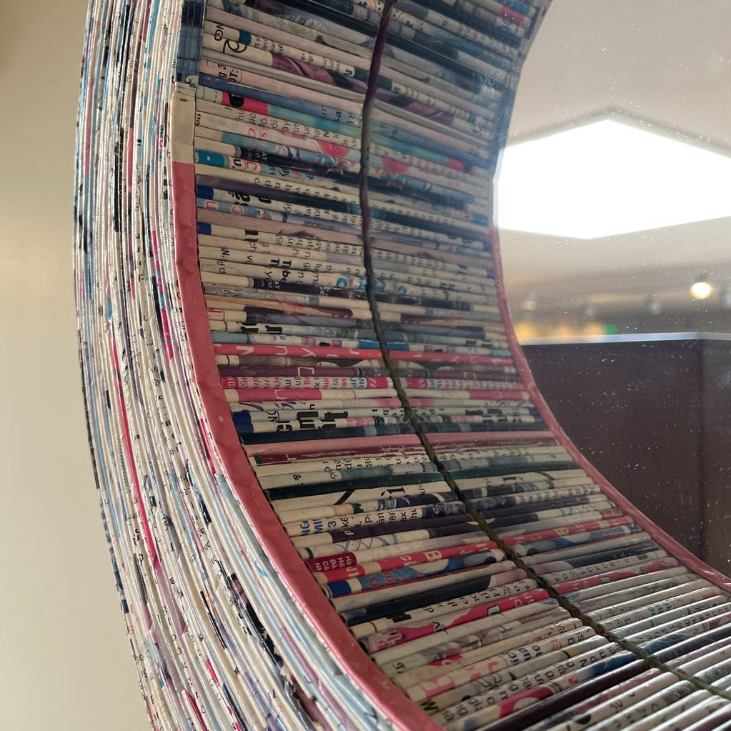 Round Rolled Paper Frame Mirror
