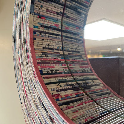 Round Rolled Paper Frame Mirror