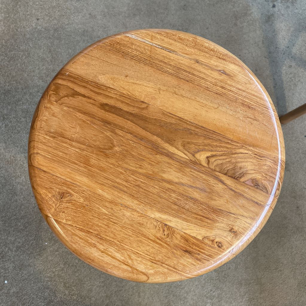 Light Wood w/ Round Metal Frame Base Counter Stool C STOOLS