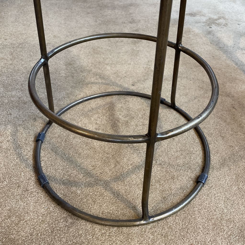Light Wood w/ Round Metal Frame Base Counter Stool C STOOLS