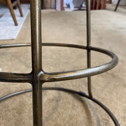 Light Wood w/ Round Metal Frame Base Counter Stool C STOOLS