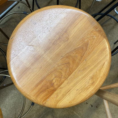 Light Wood w/ Round Metal Frame Base Counter Stool C STOOLS