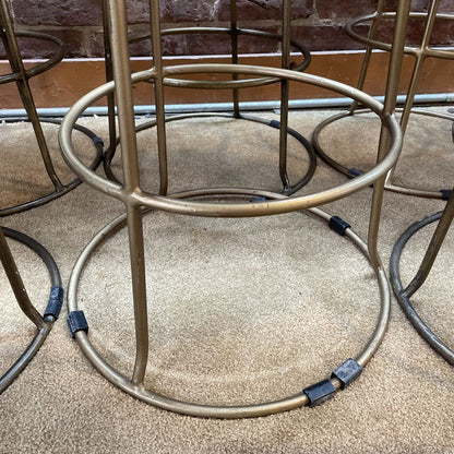 Light Wood w/ Round Metal Frame Base Counter Stool C STOOLS