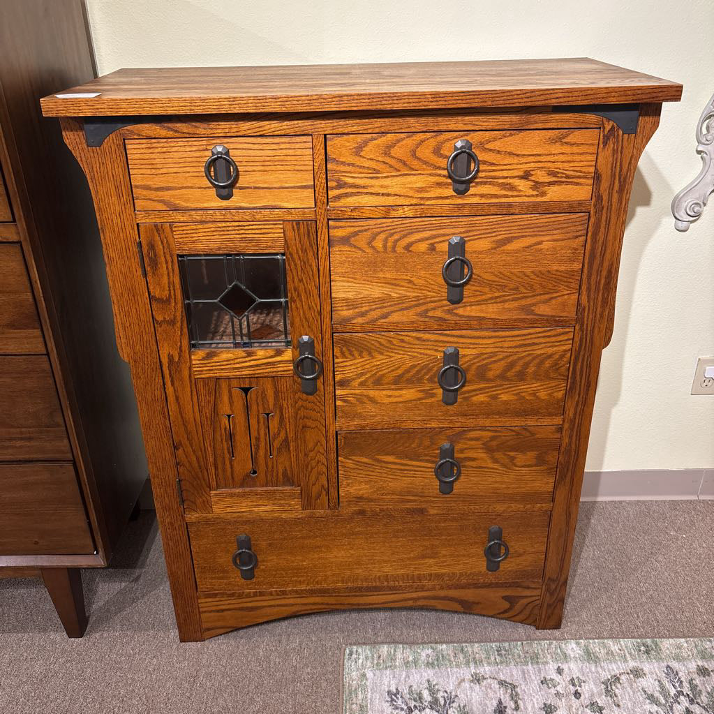 Mission Style 6 Drawer 1 Door Highboy
