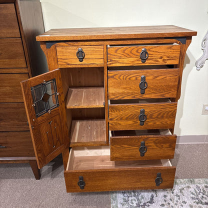 Mission Style 6 Drawer 1 Door Highboy