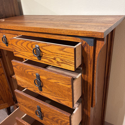 Mission Style 6 Drawer 1 Door Highboy