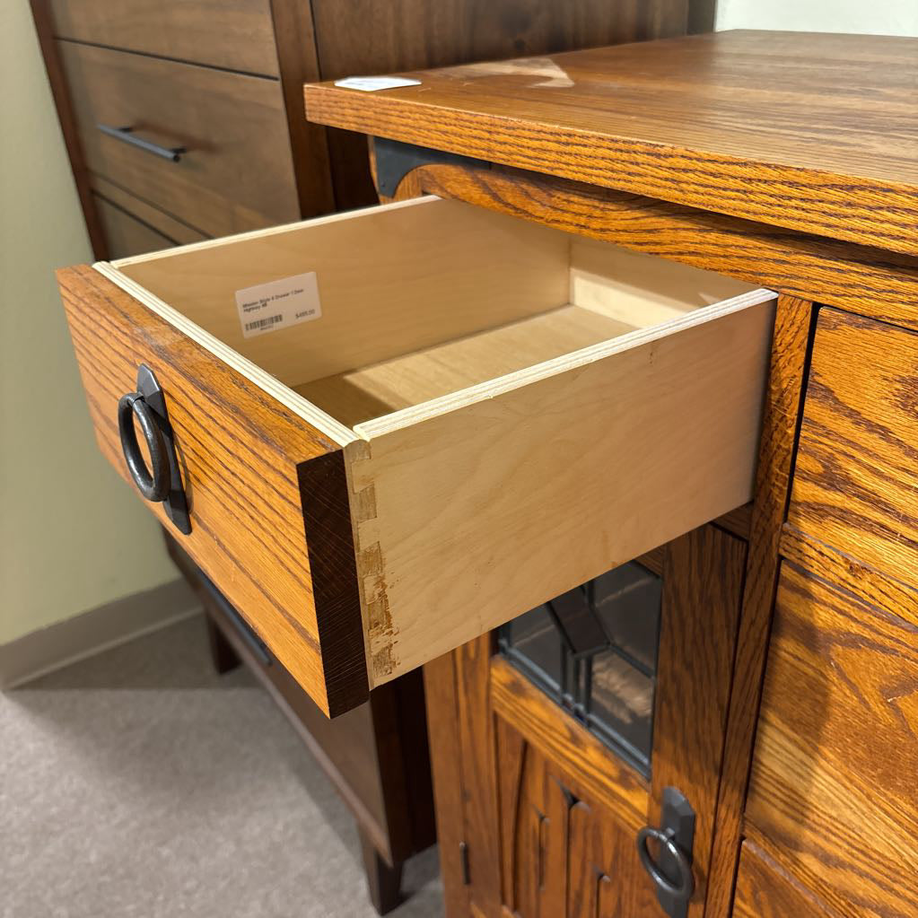 Mission Style 6 Drawer 1 Door Highboy