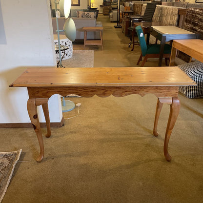 Pine Console Table w/ Cabriole Legs