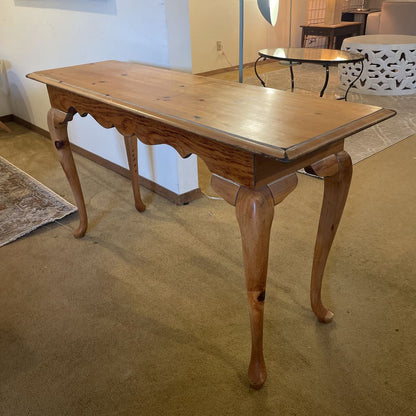 Pine Console Table w/ Cabriole Legs