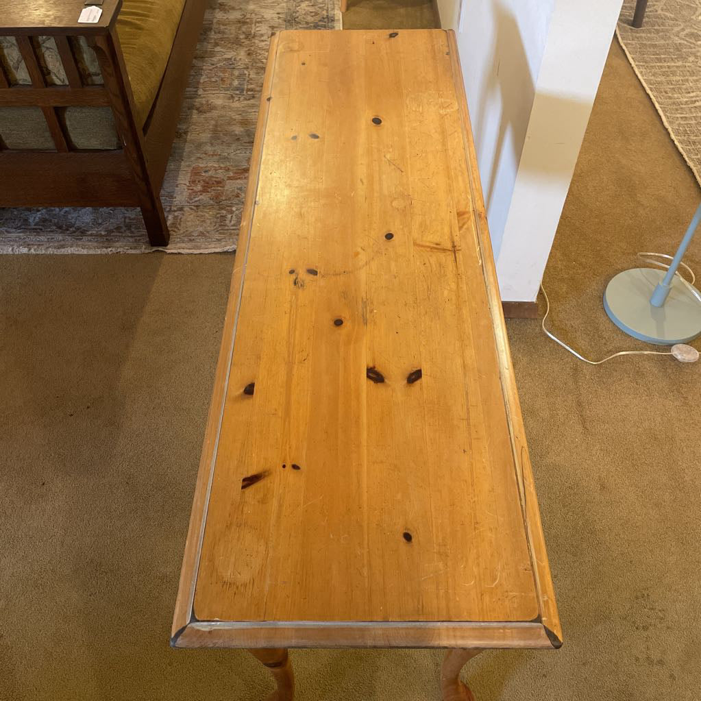 Pine Console Table w/ Cabriole Legs