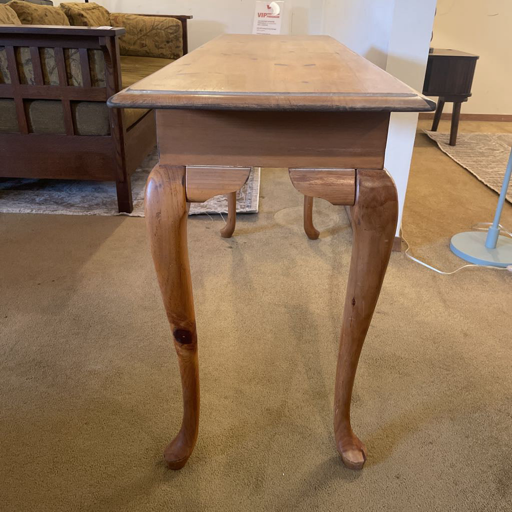 Pine Console Table w/ Cabriole Legs