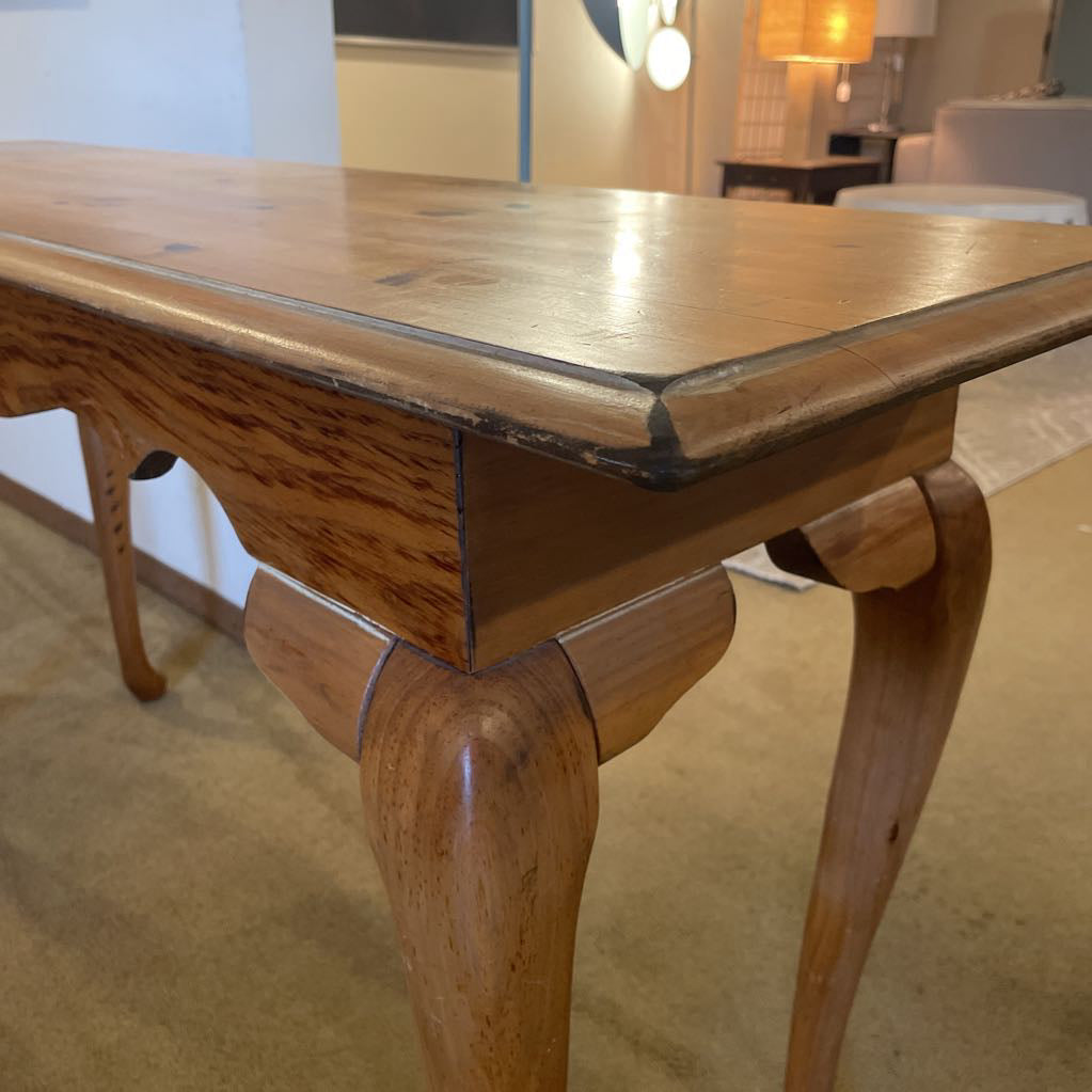 Pine Console Table w/ Cabriole Legs