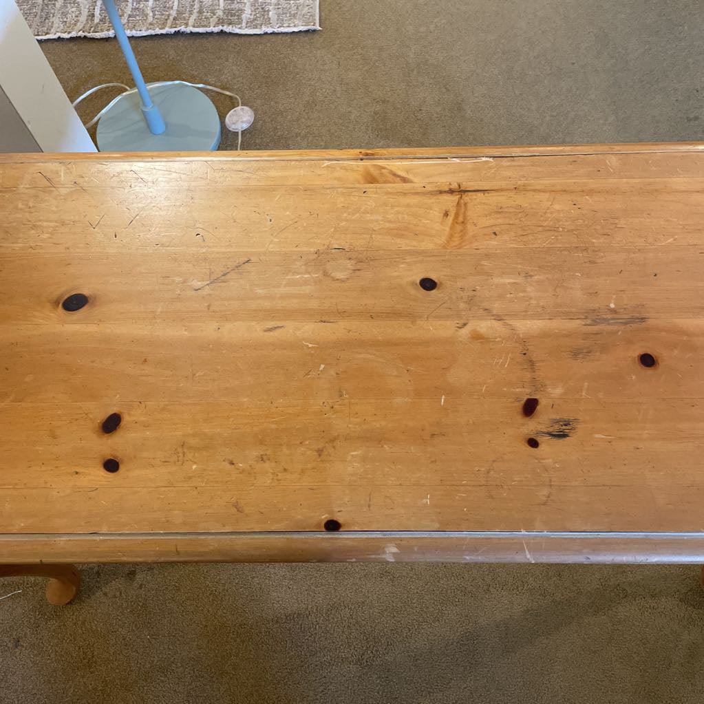 Pine Console Table w/ Cabriole Legs