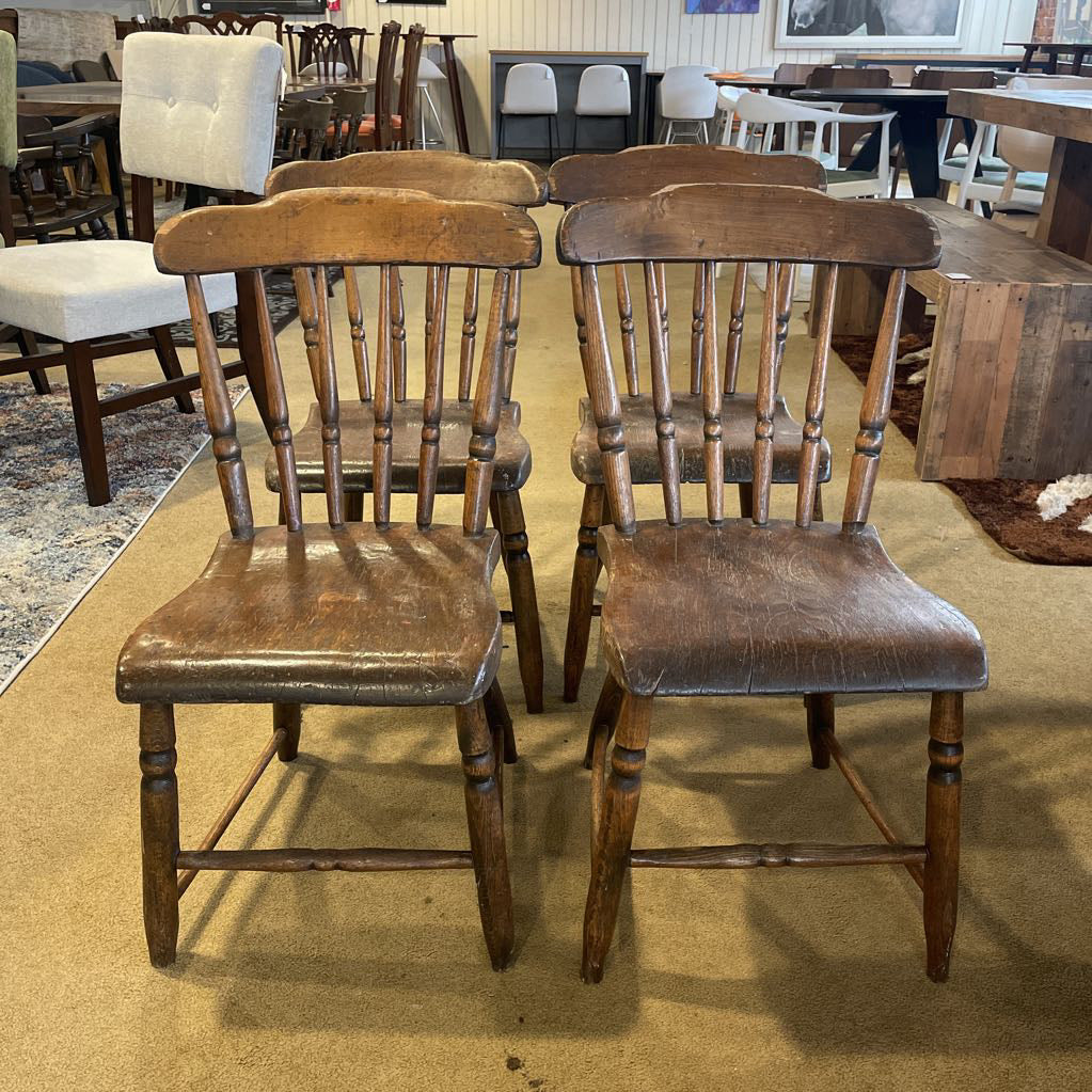 Antique Spindle Back Chair set of 4 C DINING CHAIRS