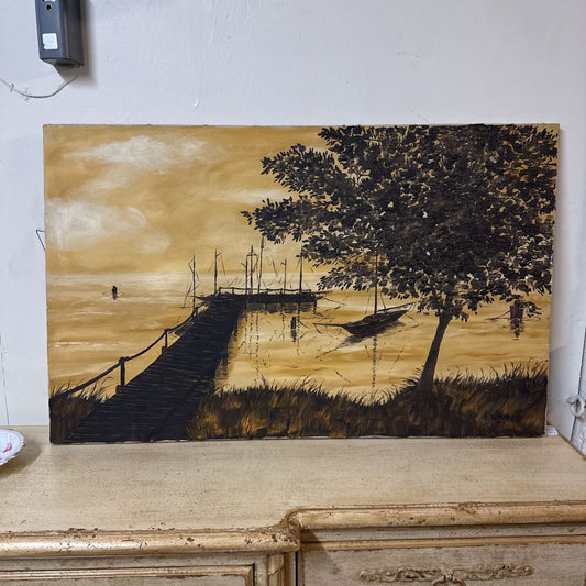 Original Painting of Dock on Canvas