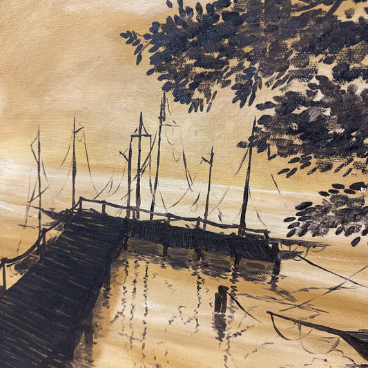 Original Painting of Dock on Canvas
