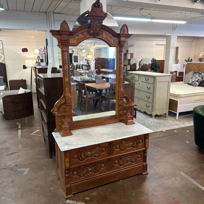 Antique Dressing Chest w/ Tall Mirror C LOWBOYS