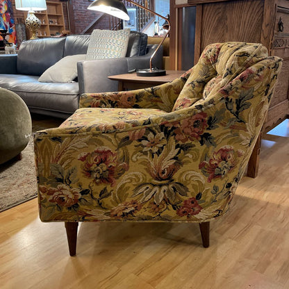 Precious Pink & Yellow Floral Accent Chair