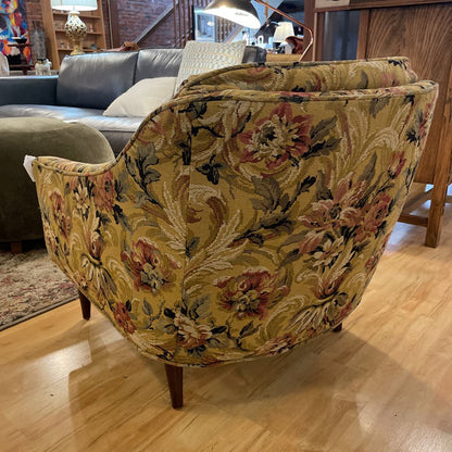 Precious Pink & Yellow Floral Accent Chair