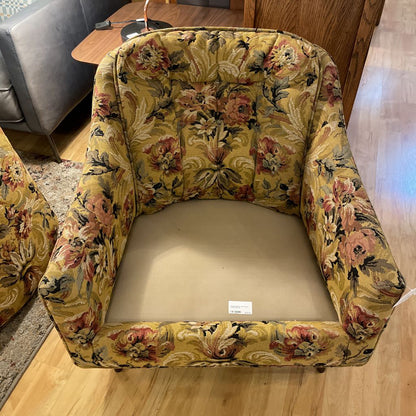 Precious Pink & Yellow Floral Accent Chair