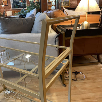 Gold Finish & Glass Bar Cart