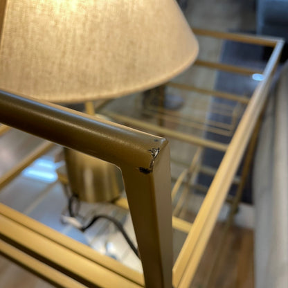 Gold Finish & Glass Bar Cart