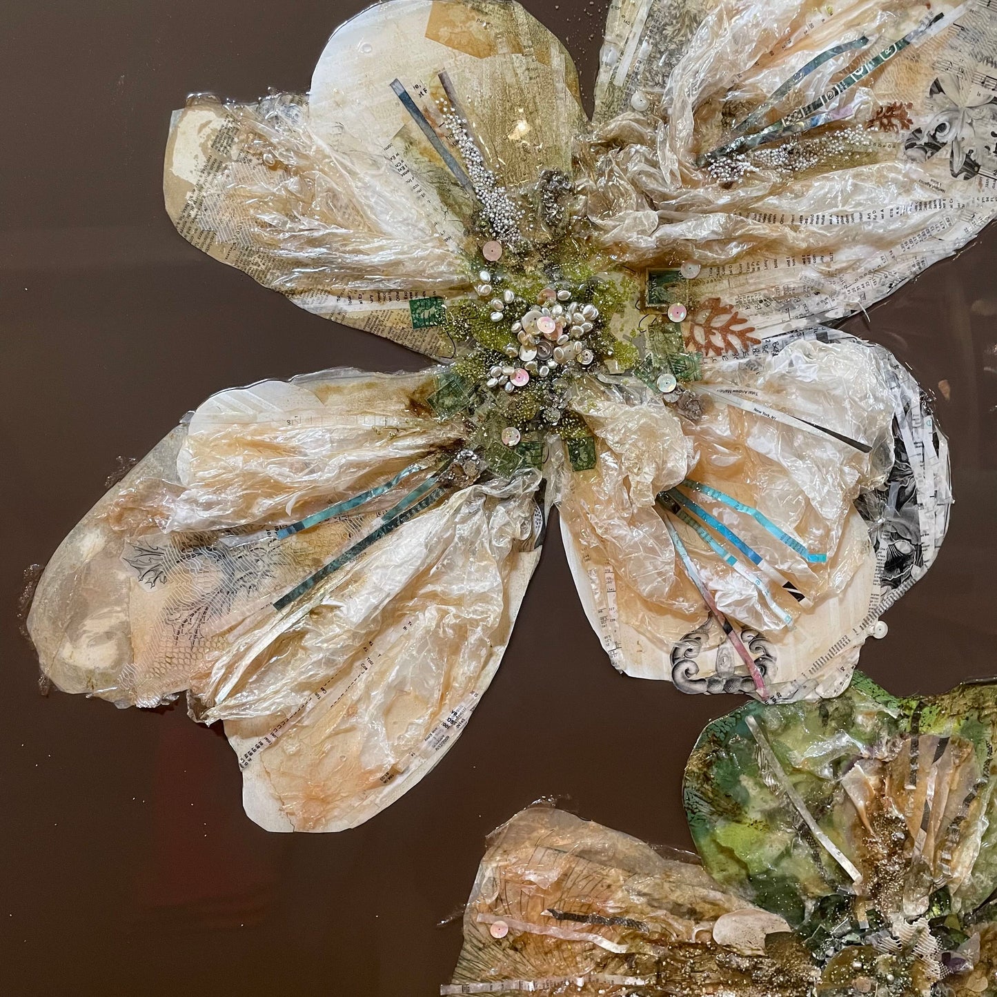 Mixed Media Florals Large Art