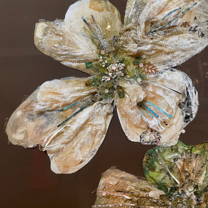 Mixed Media Florals Large Art