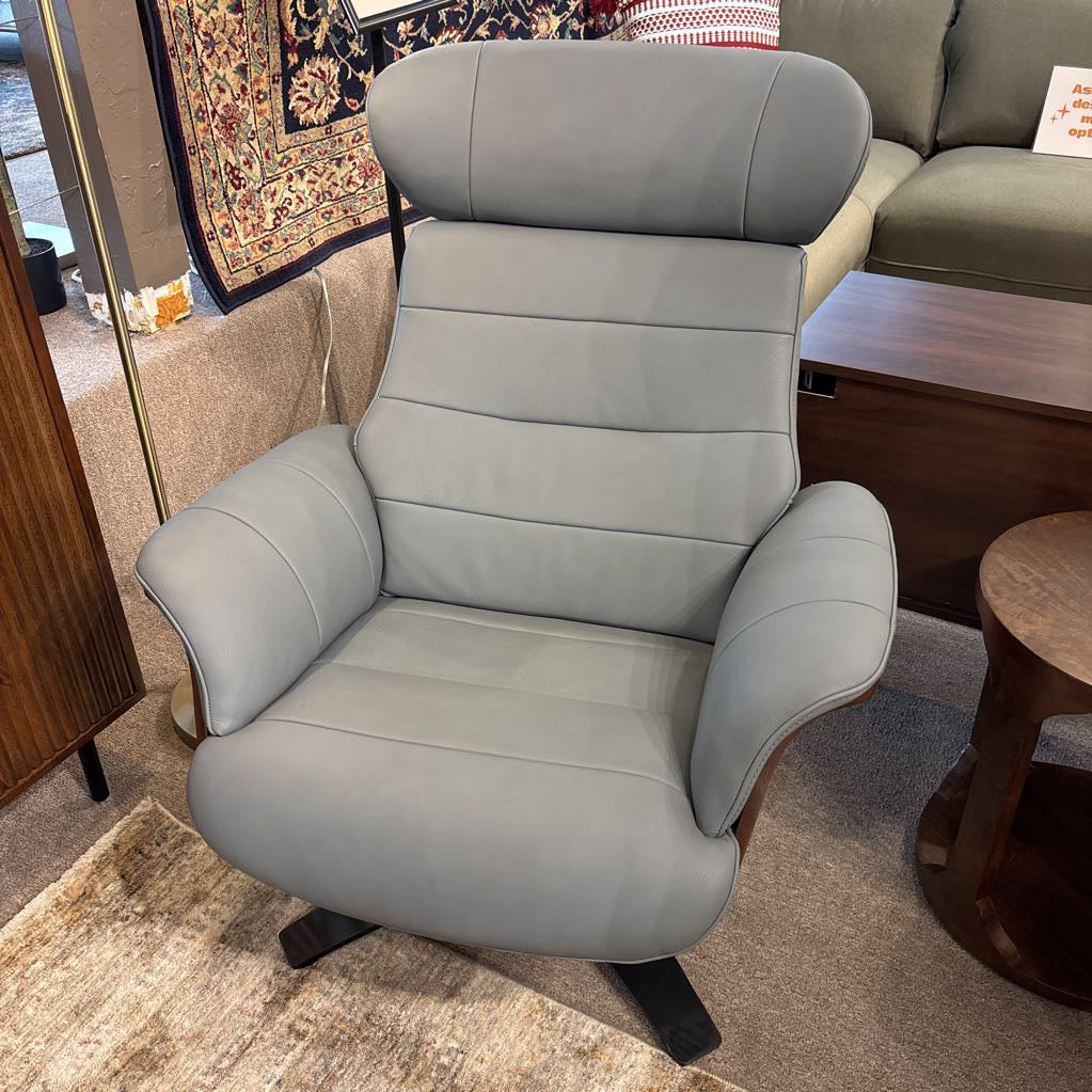 Zulia Pewter Leather Accent Chair