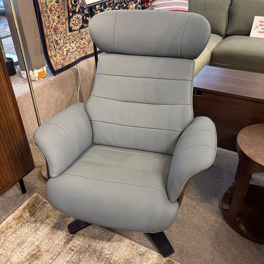 Zulia Pewter Leather Accent Chair