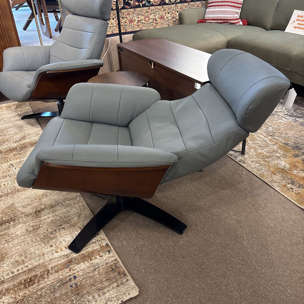 Zulia Pewter Leather Accent Chair U ACCENT CHAIRS