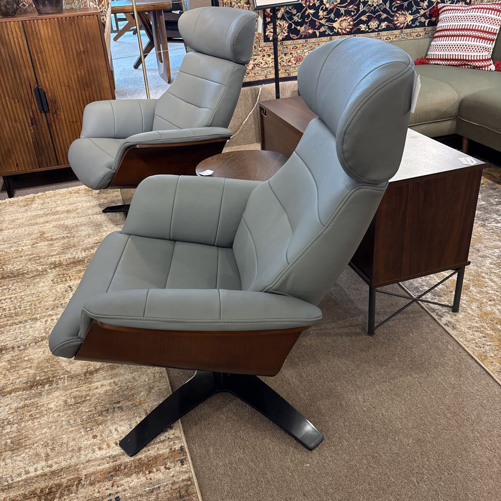 Zulia Pewter Leather Accent Chair