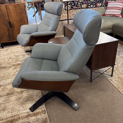 Zulia Pewter Leather Accent Chair
