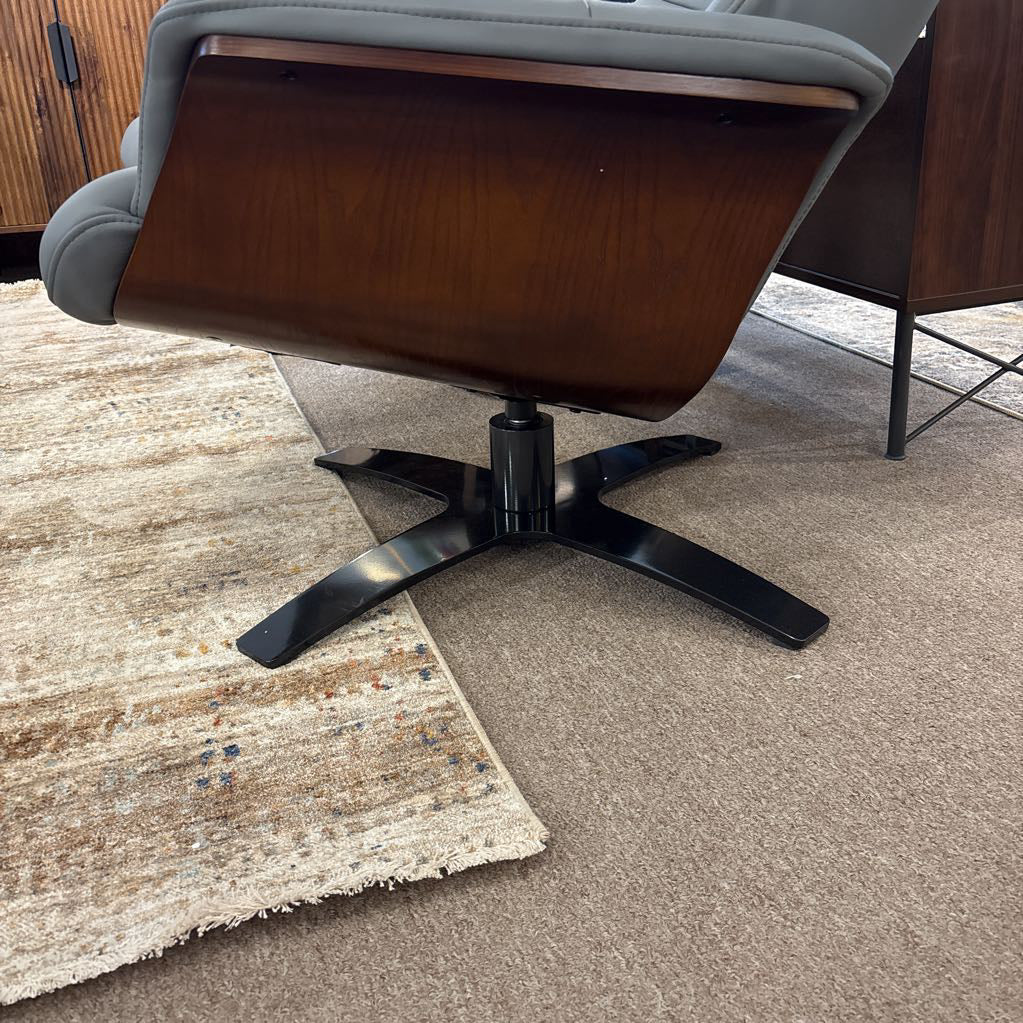 Zulia Pewter Leather Accent Chair