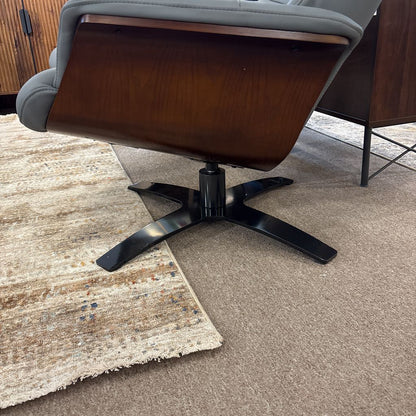 Zulia Pewter Leather Accent Chair