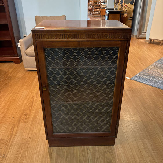 Vintage Mahogany Cross Lattice Glass Cabinet