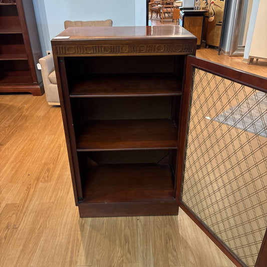 Vintage Mahogany Cross Lattice Glass Cabinet