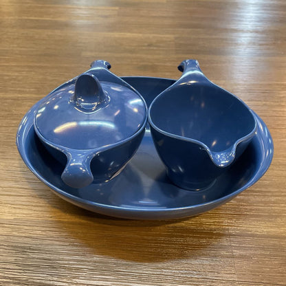 Lenox Ware Cobalt Blue Sugar & Creamer with Bowl SET OF 3