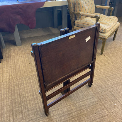 Vintage Folding Dark Wood Bar Cart