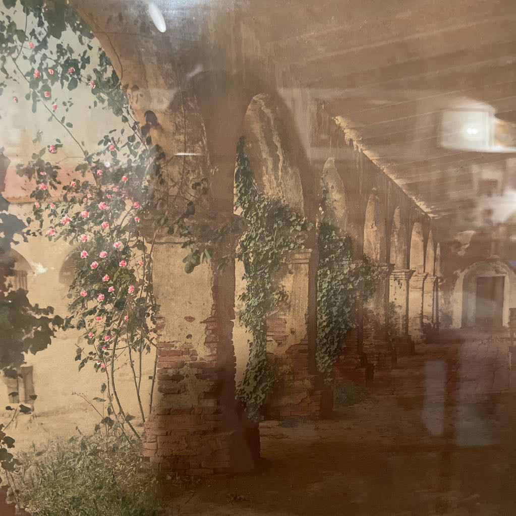 Wallace Nutting : "Ivy & Rose Cluster" (Hand tinted print)