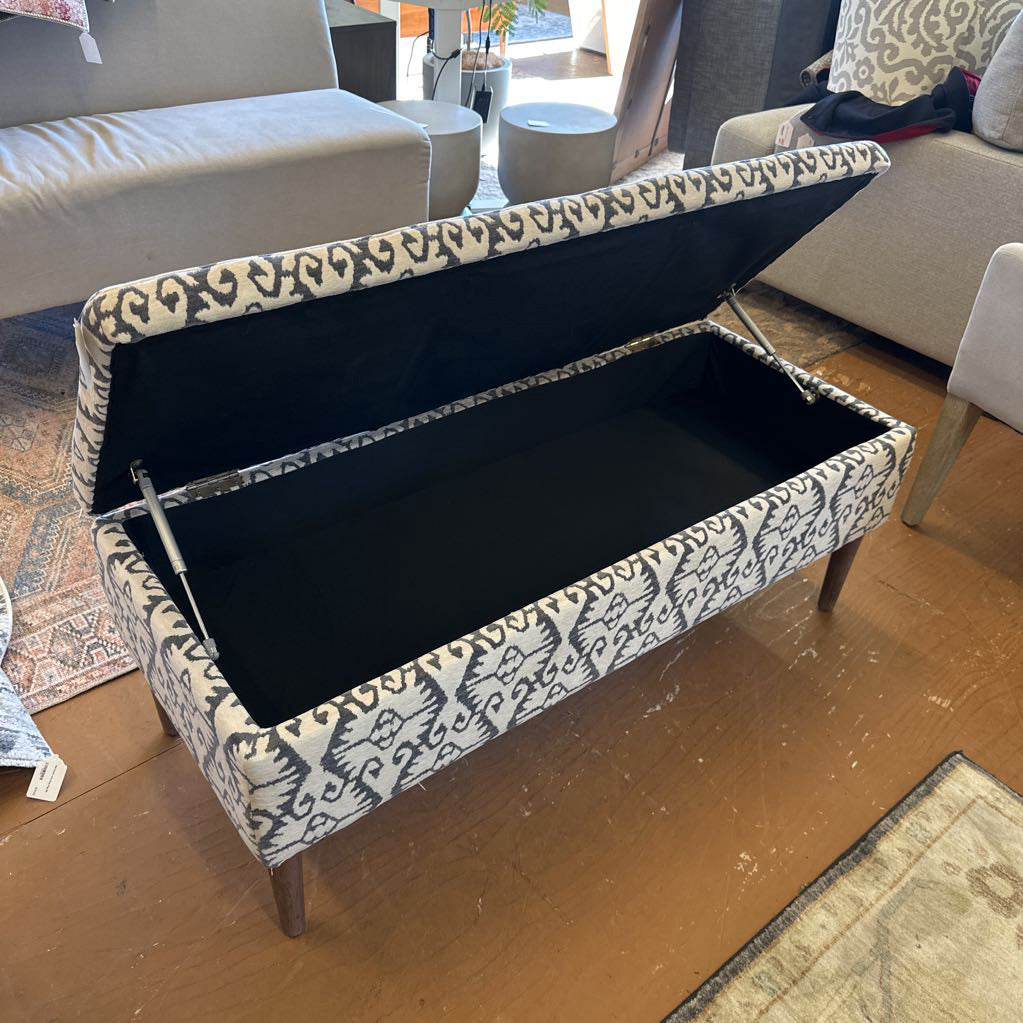 Grey And White Storage Bench