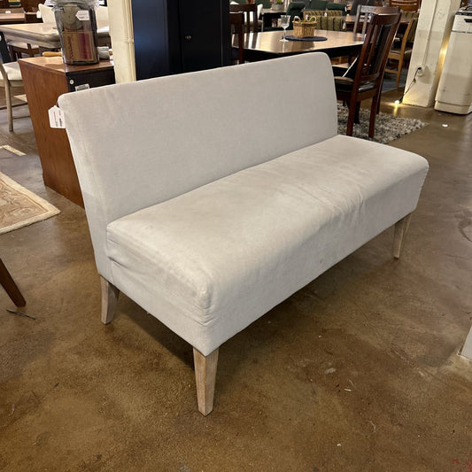 Pottery Barn Grey Upholstered Bench
