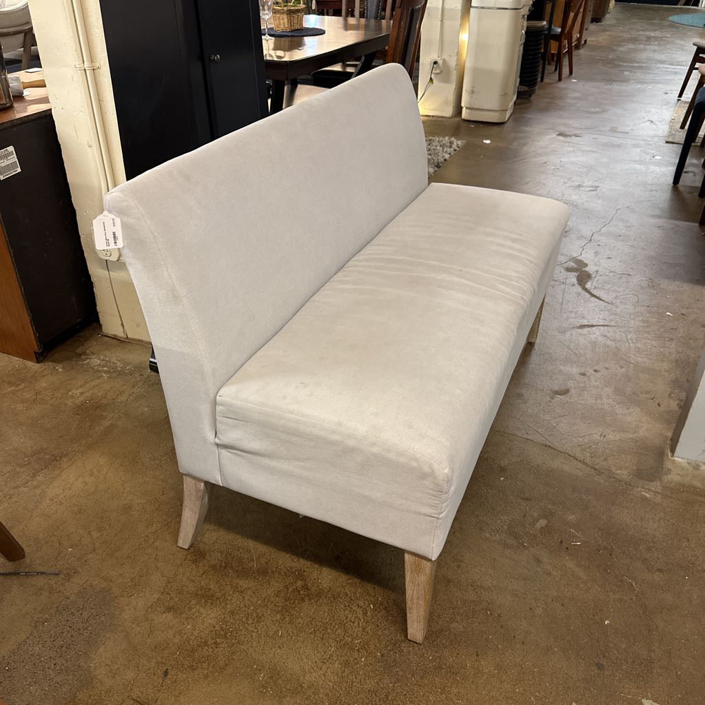 Pottery Barn Grey Upholstered Bench