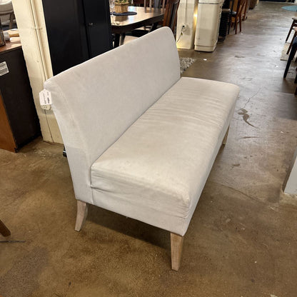 Pottery Barn Grey Upholstered Bench