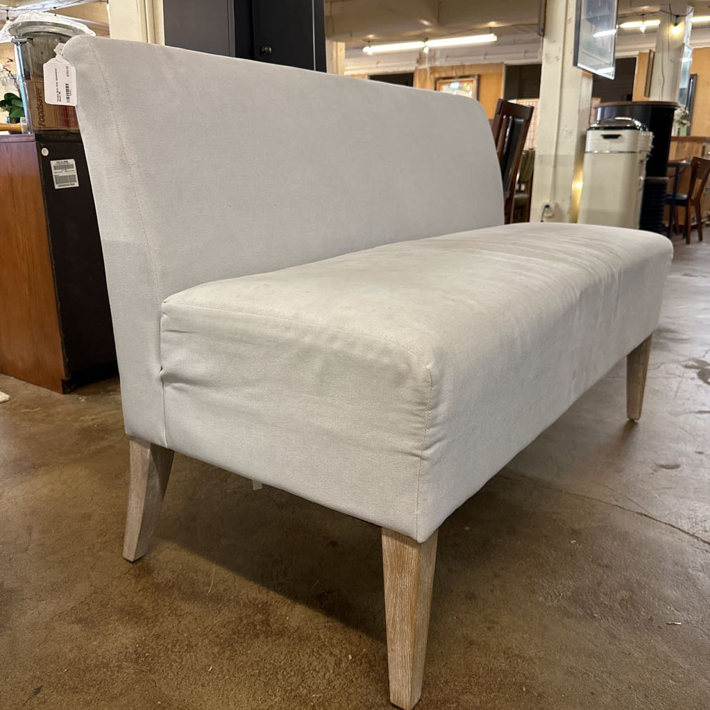 Pottery Barn Grey Upholstered Bench