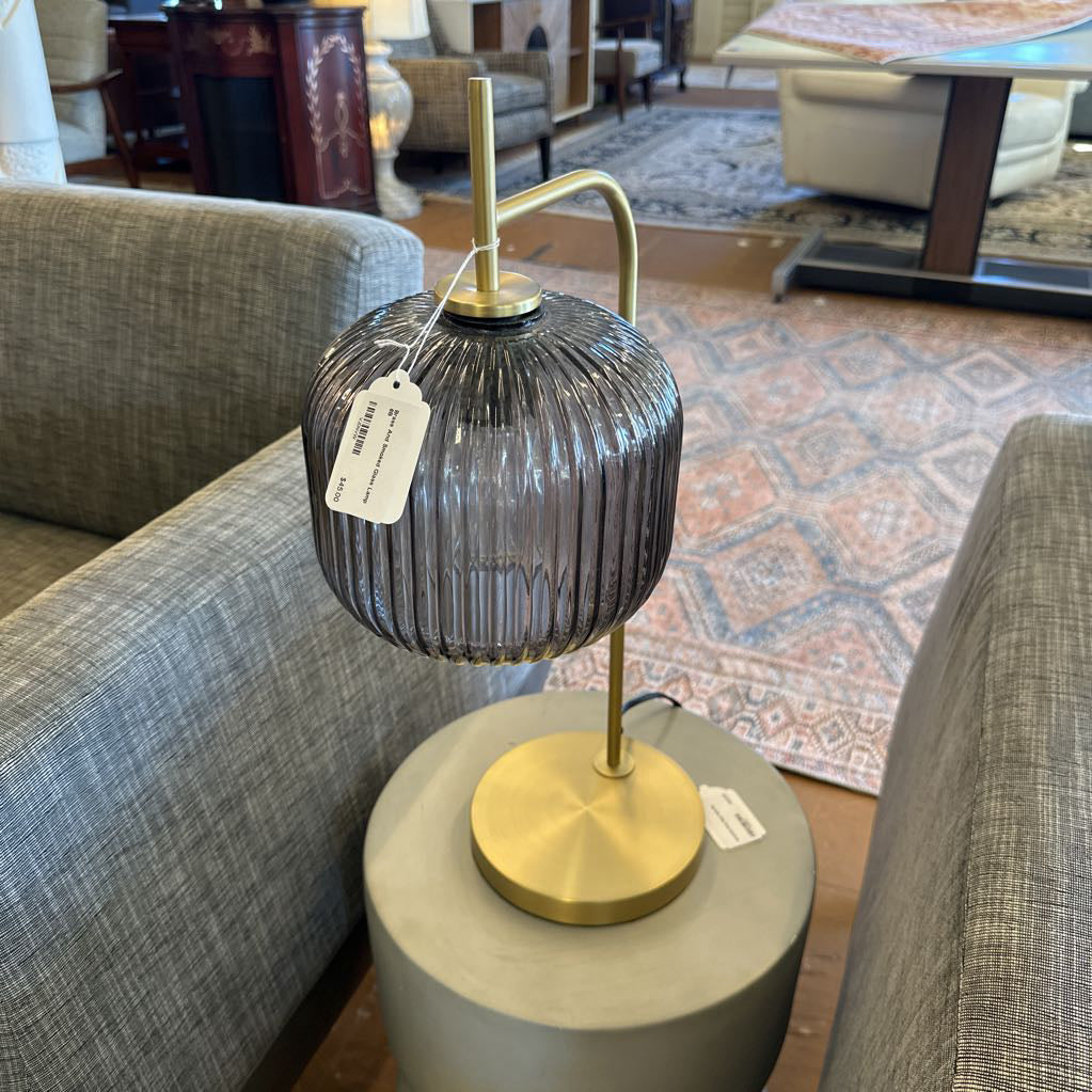 Brass And Smoked Glass Lamp