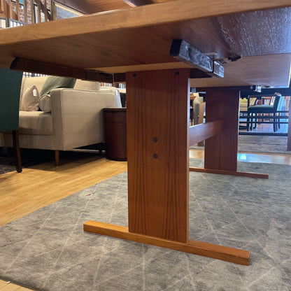 Danish Expanding Dining Table w Tile Wheat Top