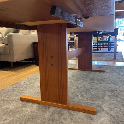 Danish Expanding Dining Table w Tile Wheat Top