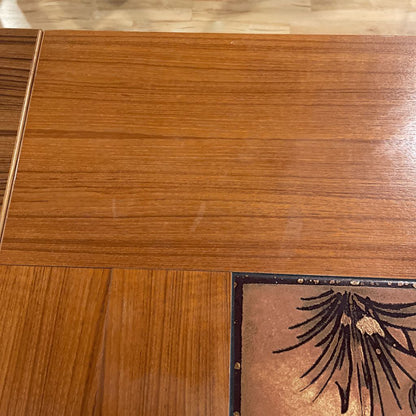 Danish Expanding Dining Table w Tile Wheat Top